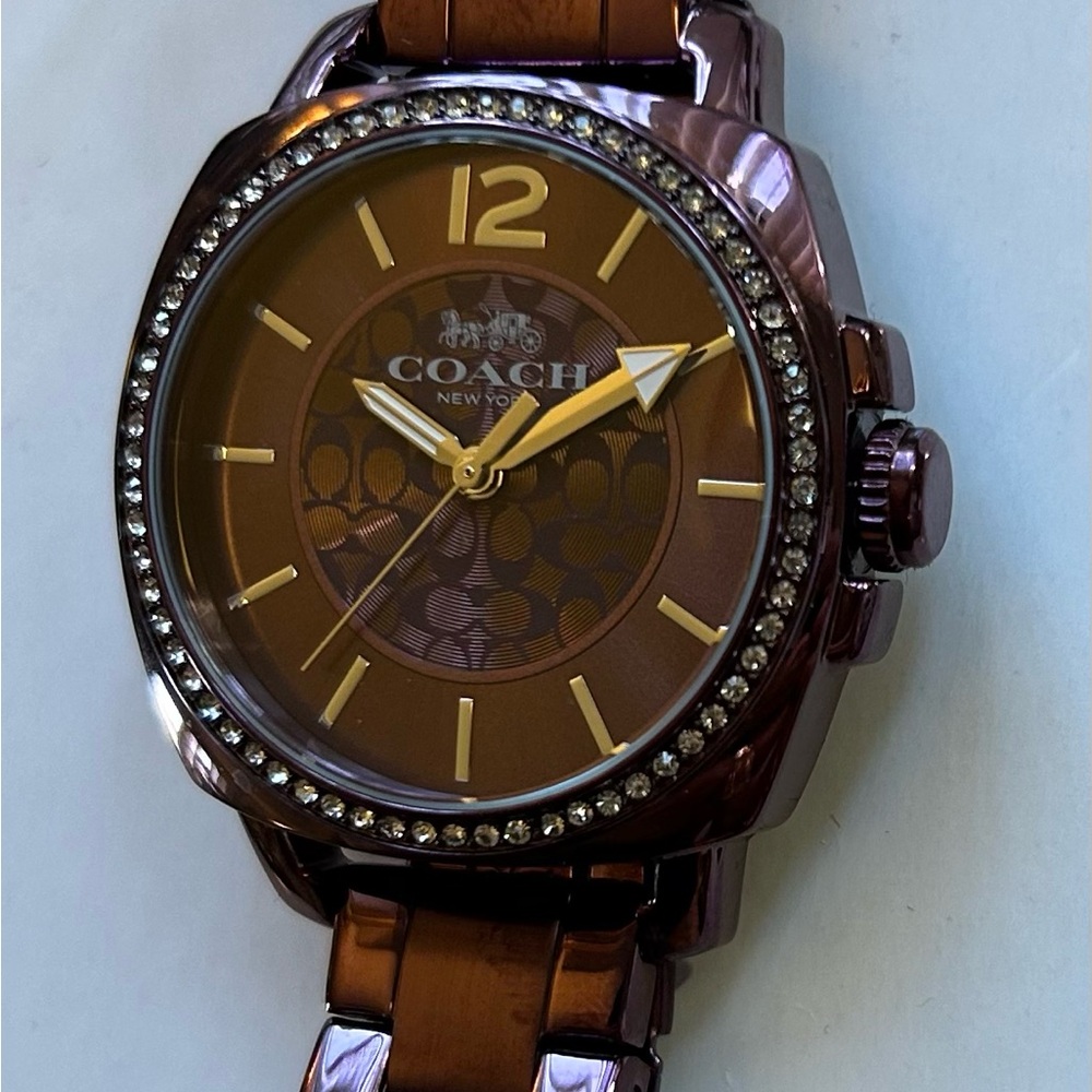 Coach Boyfriend Watch With 34mm Plum Face & Plum Breclet